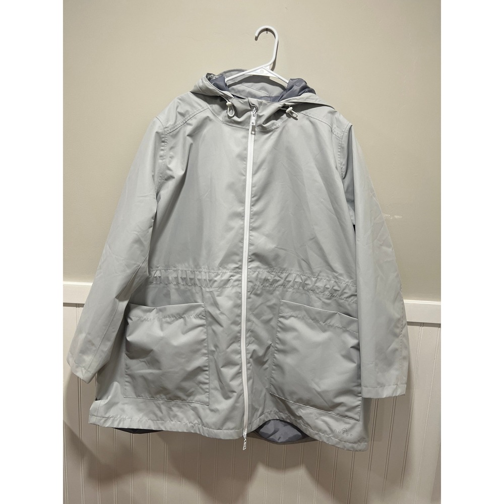 Nuage Full Zip Rain Coat Jacket Light Gray Outdoor Women Size 3X